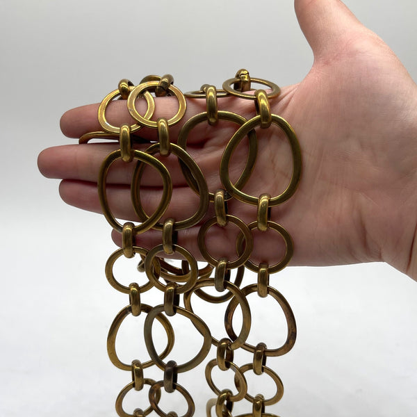 Vintage Brass Mixed Ring Chain
