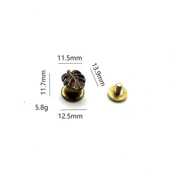 Denim Decorative Button Brass Jeans Leaf Button Leather Jacket Decoration&Replacement Buttons