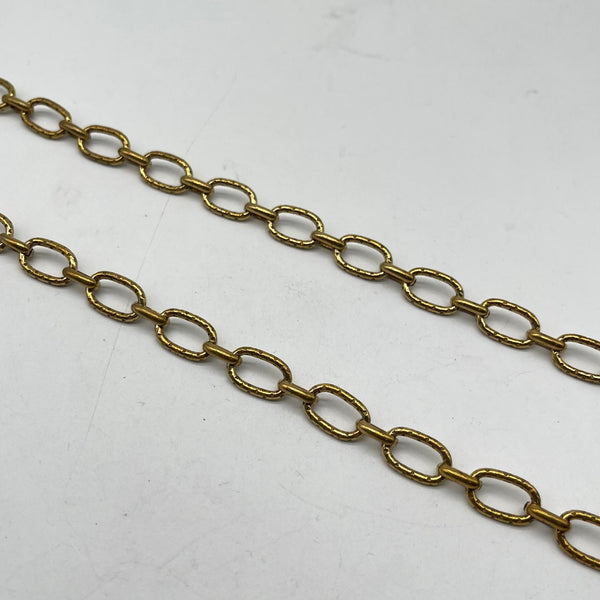 Textured Brass Oval Link Chain (15.9mm)
