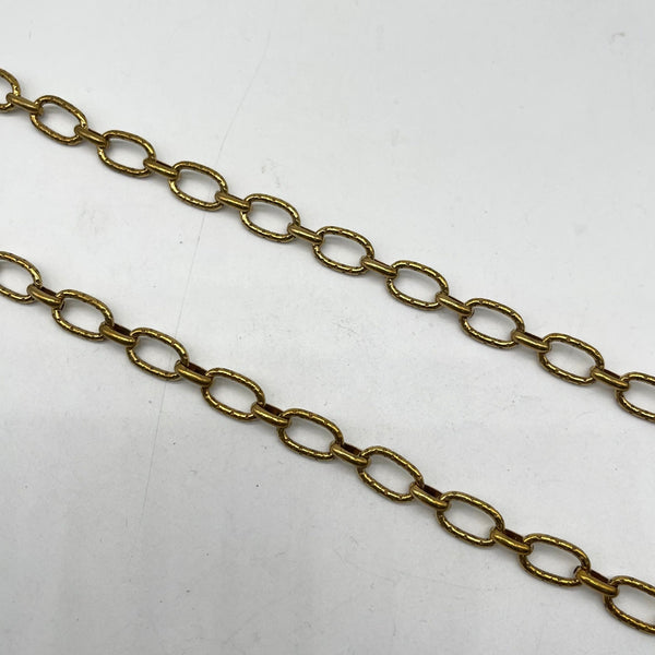 Textured Brass Oval Link Chain (15.9mm)