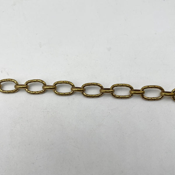 Textured Brass Oval Link Chain (15.9mm)
