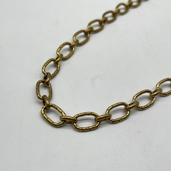 Textured Brass Oval Link Chain (15.9mm)