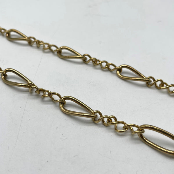 Mixed Link Brass Chain - Teardrop & Oval Design, 24.7mm Heavy Duty Craft Chain