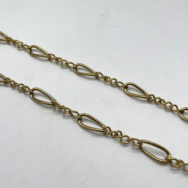Mixed Link Brass Chain - Teardrop & Oval Design, 24.7mm Heavy Duty Craft Chain