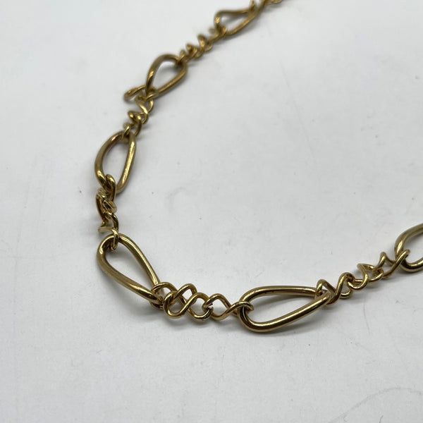 Mixed Link Brass Chain - Teardrop & Oval Design, 24.7mm Heavy Duty Craft Chain