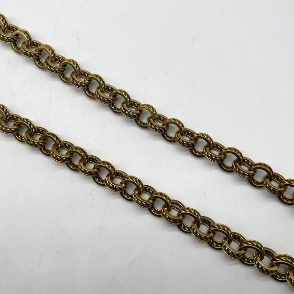 Antique Brass Double Curb Chain - 14.8mm Thick Link for DIY Jewelry