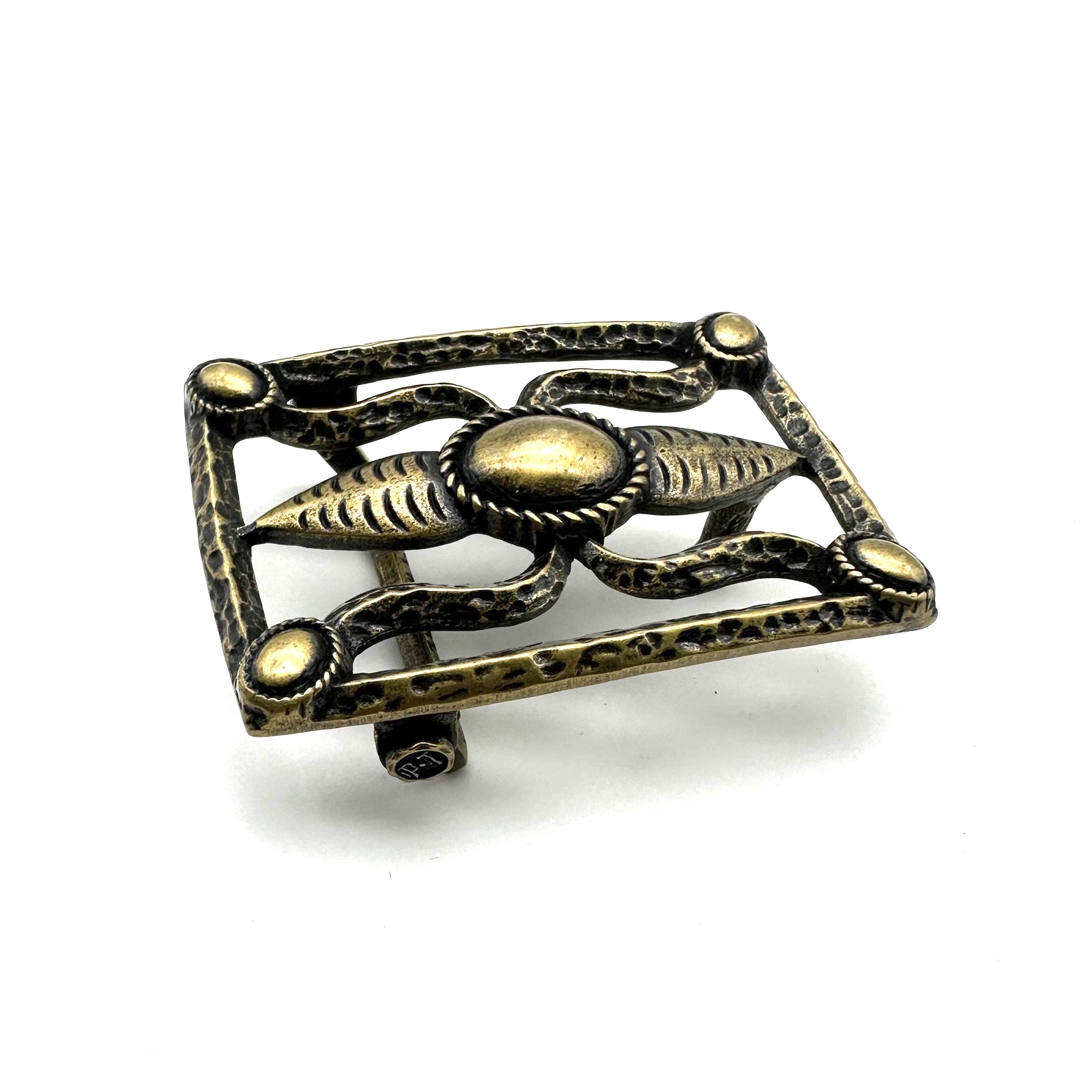 Bronze Casted Buckle Indian Navajo Style Leather Belt Buckle