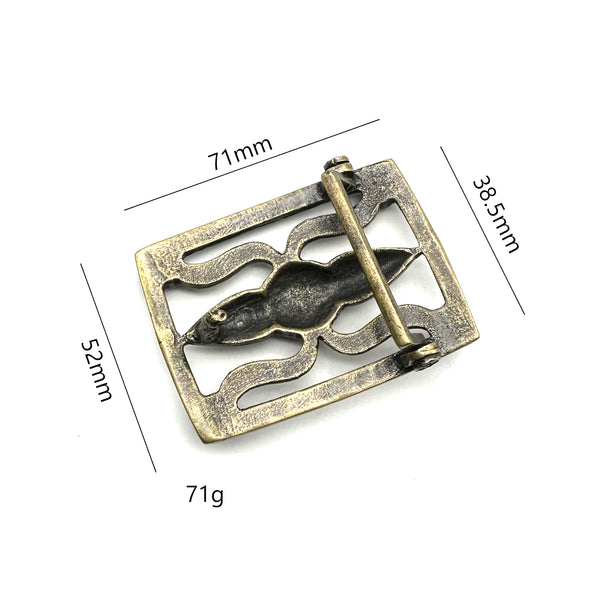 Bronze Casted Buckle Indian Navajo Style Leather Belt Buckle