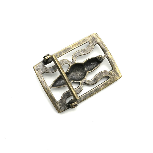 Bronze Casted Buckle Indian Navajo Style Leather Belt Buckle