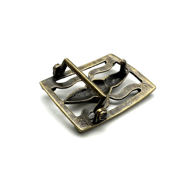 Bronze Casted Buckle Indian Navajo Style Leather Belt Buckle