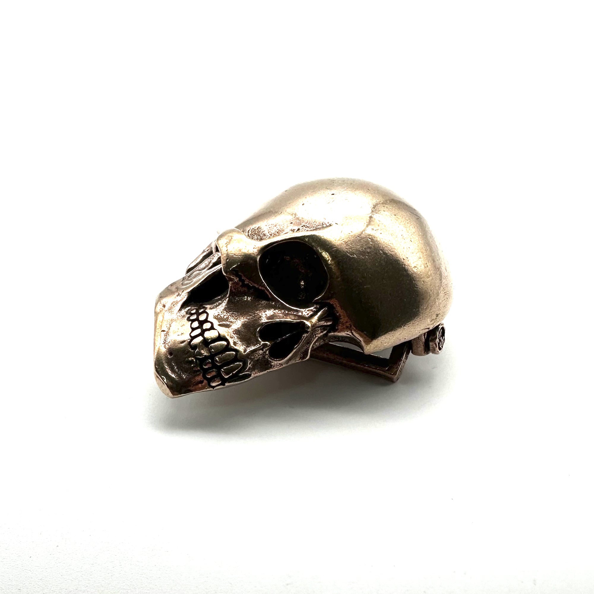 Red Copper Skull Buckle Hand Crafted Leather Belt Buckle DIY Hardware