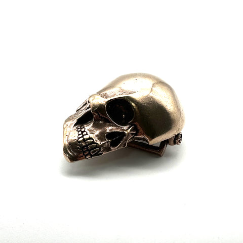 Red Copper Skull Buckle Hand Crafted Leather Belt Buckle DIY Hardware
