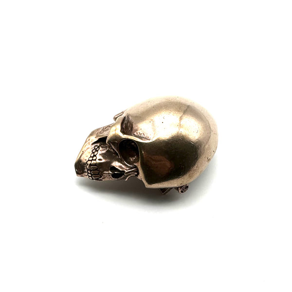 Red Copper Skull Buckle Hand Crafted Leather Belt Buckle DIY Hardware