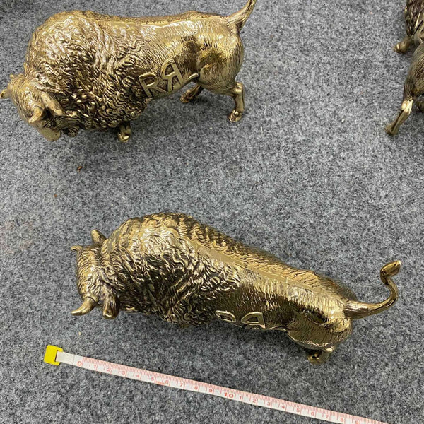 Brass Bison Figurine,Wild Ox Statue,Gift for Son,House Decoration Ornament,Art Gallery Decorations