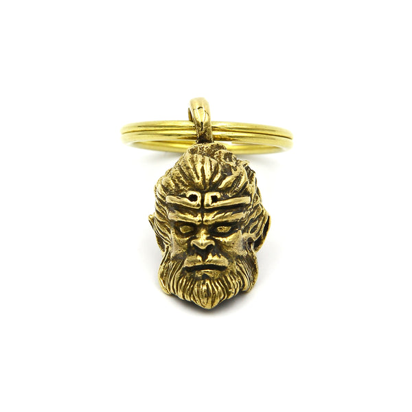 Brass Monkey King Keyring,Children's Gifts Kids Tiger Keychain Pendant