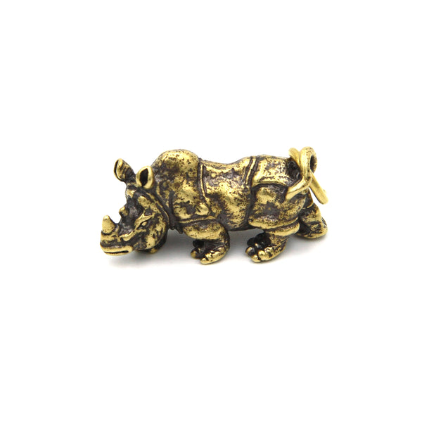 Brass Rhinoceros Keyring,Children's Gifts Kids Keychain Charm Pendant