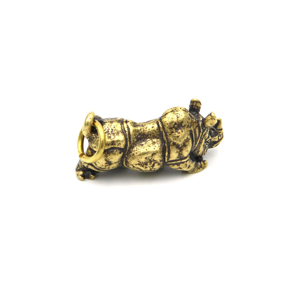 Brass Rhinoceros Keyring,Children's Gifts Kids Keychain Charm Pendant