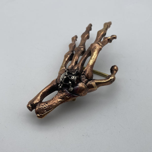 Ghost Hand Buckle,Skull Hand Red Copper Buckle,Biker Belt Buckle