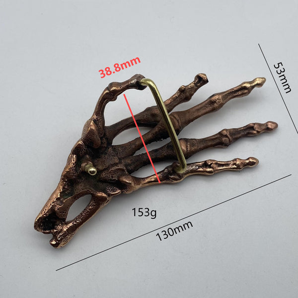 Ghost Hand Buckle,Skull Hand Red Copper Buckle,Biker Belt Buckle