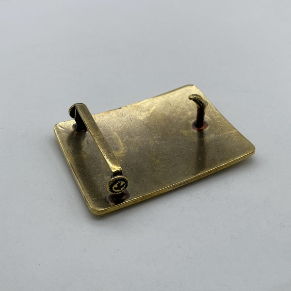 Bronze Belt Buckle Brass Tang Grass Plain Buckle Handmade Leather Belt Fastener