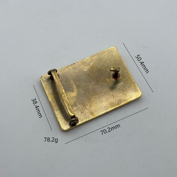 Bronze Belt Buckle Brass Tang Grass Plain Buckle Handmade Leather Belt Fastener