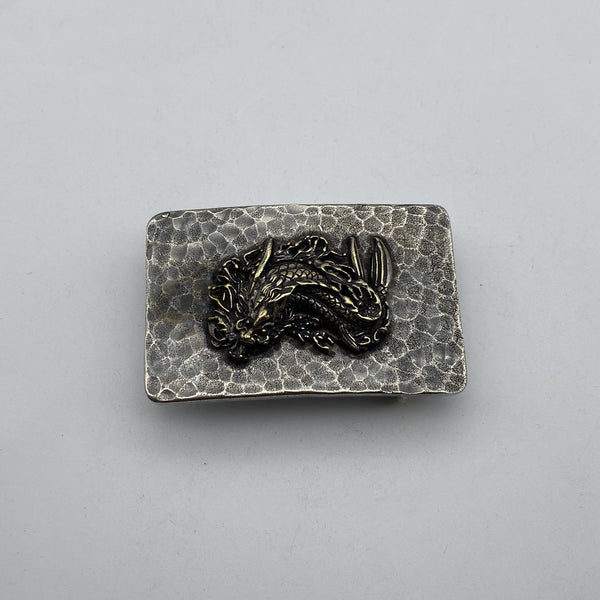 Vintage Old Silver Buckle,Mythology Dragon Fish- Auspicious Beast,Leather Belt Hardwares