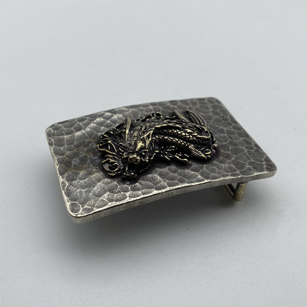 Vintage Old Silver Buckle,Mythology Dragon Fish- Auspicious Beast,Leather Belt Hardwares