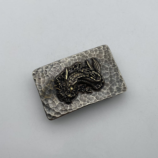 Vintage Old Silver Buckle,Mythology Dragon Fish- Auspicious Beast,Leather Belt Hardwares