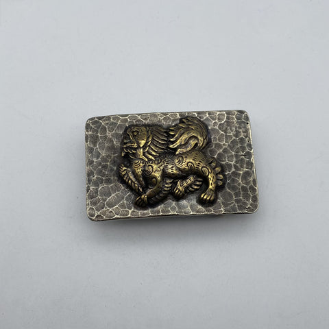 Vintage Old Silver Buckle,Mythology Kirin- Auspicious Beast,Leather Belt Hardwares