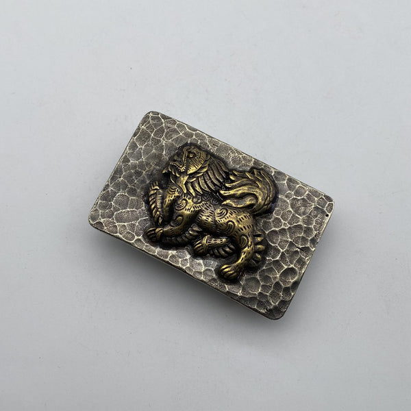 Vintage Old Silver Buckle,Mythology Kirin- Auspicious Beast,Leather Belt Hardwares