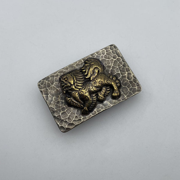 Vintage Old Silver Buckle,Mythology Kirin- Auspicious Beast,Leather Belt Hardwares