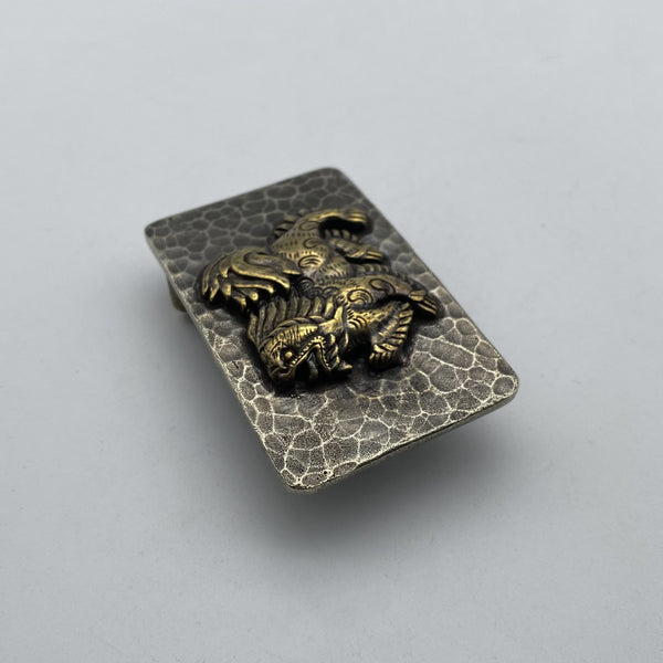 Vintage Old Silver Buckle,Mythology Kirin- Auspicious Beast,Leather Belt Hardwares
