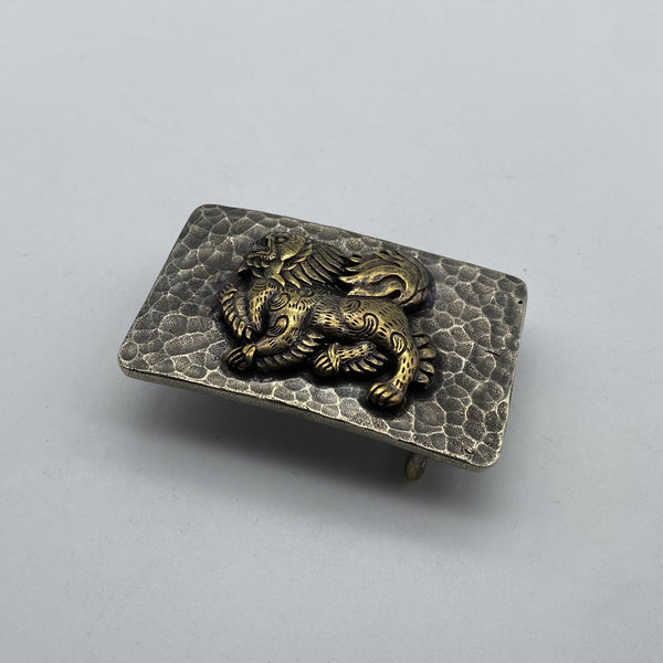 Vintage Old Silver Buckle,Mythology Kirin- Auspicious Beast,Leather Belt Hardwares