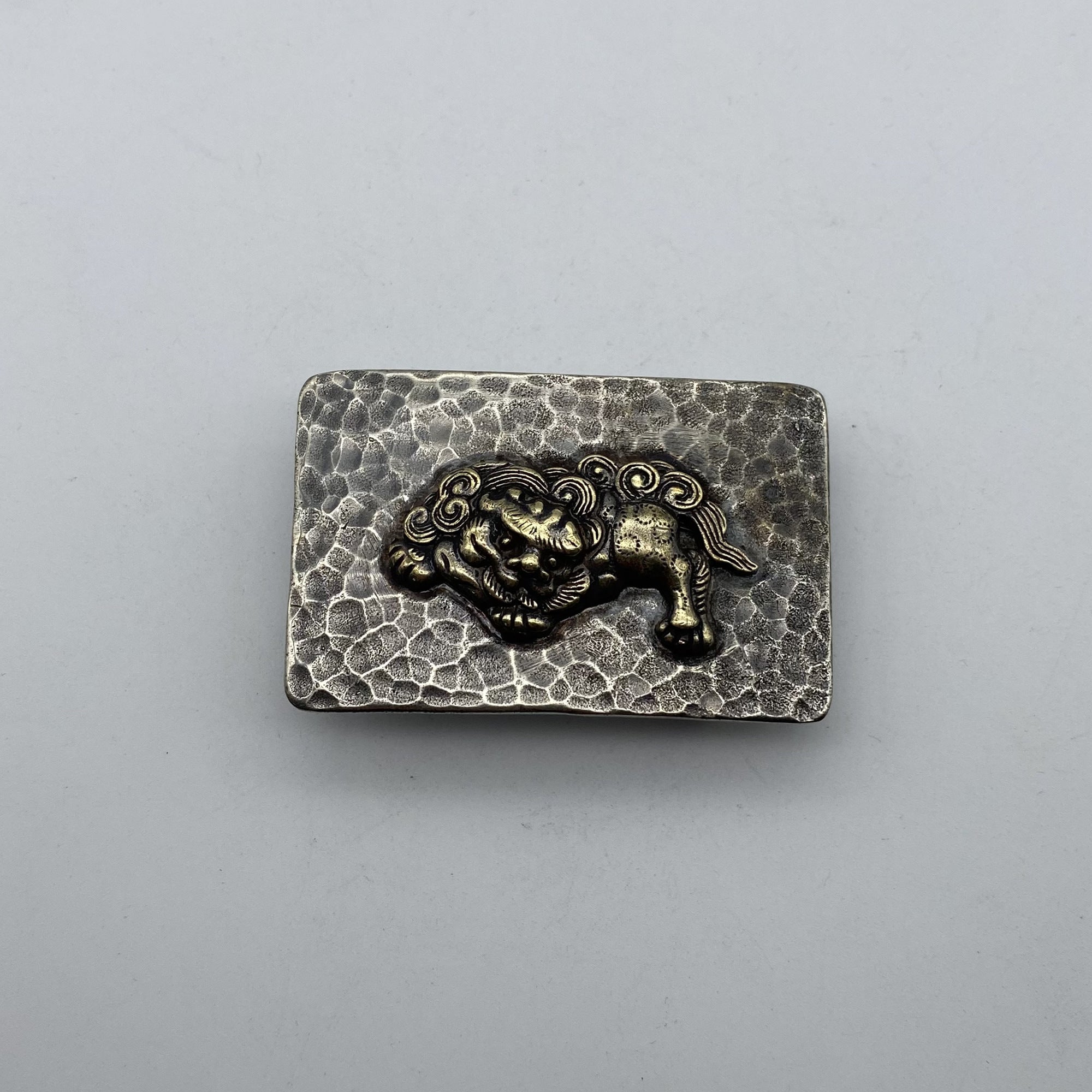 Vintage Old Silver Buckle,Mythology Lion - Auspicious Beast,Leather Belt Hardwares