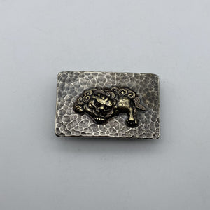 Vintage Old Silver Buckle,Mythology Lion - Auspicious Beast,Leather Belt Hardwares