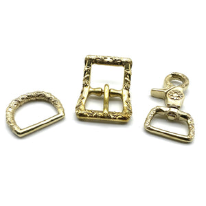 Brass Leather Bag Hardware,Bag Strap Buckle,Snap Clasp,D Ring,Tang Grass Style