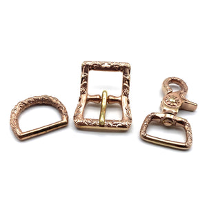 Red Copper Leather Bag Hardware,Bag Strap Buckle,Snap Clasp,D Ring,Tang Grass Style