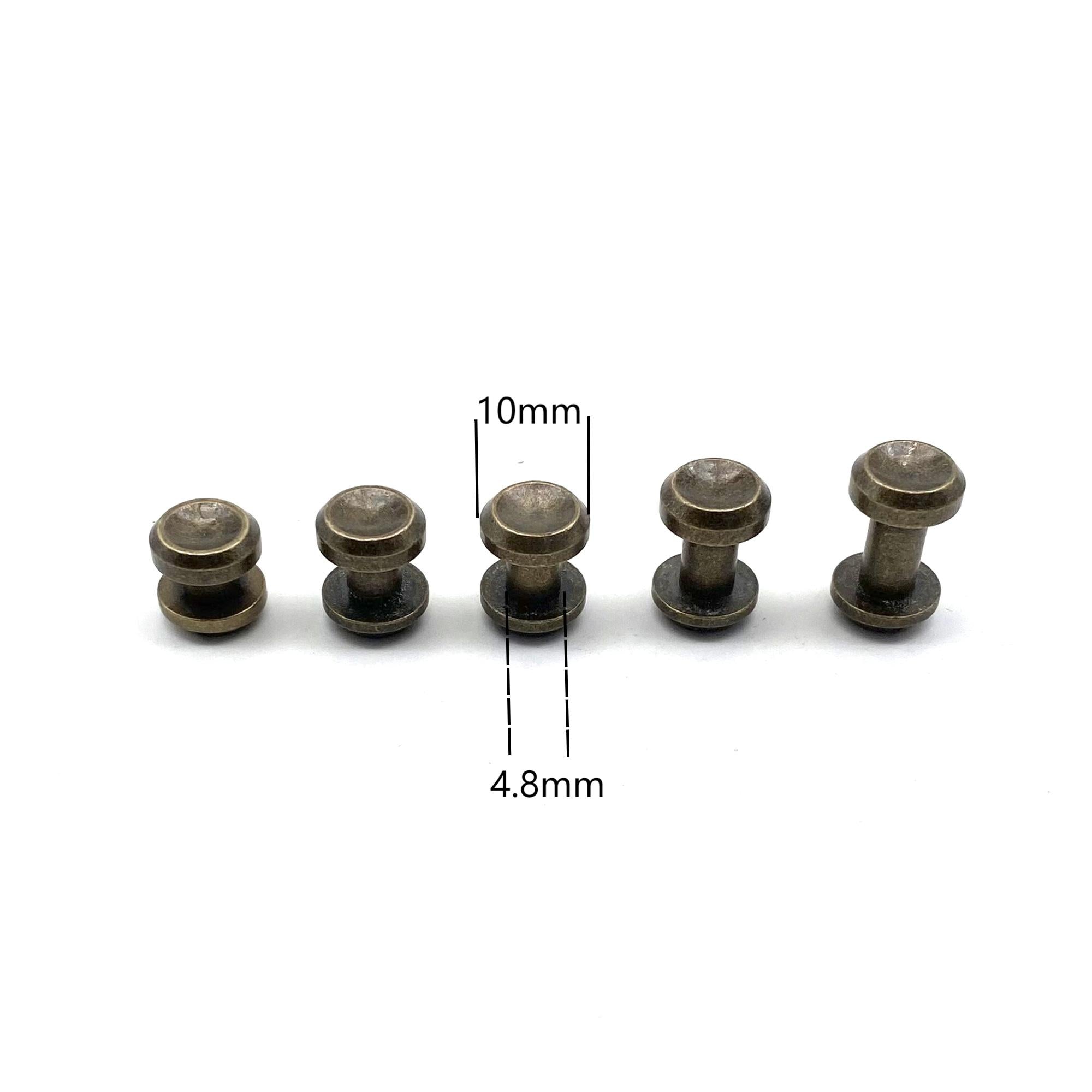 Bronze Chicago Screw Button Concave Cap Leather Craft Rivets Purse Wallet Belt Fastener Studs 4/5/6/8/10mm