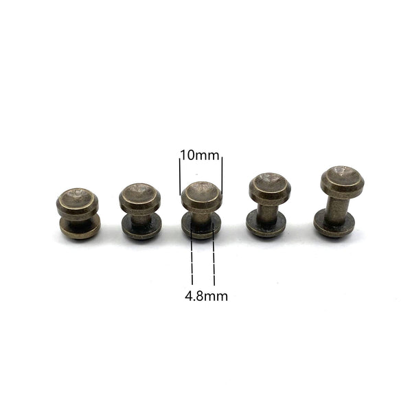 Bronze Chicago Screw Button Concave Cap Leather Craft Rivets Purse Wallet Belt Fastener Studs 4/5/6/8/10mm