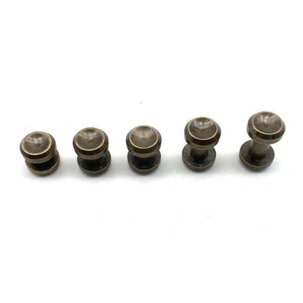 Bronze Chicago Screw Button Concave Cap Leather Craft Rivets Purse Wallet Belt Fastener Studs 4/5/6/8/10mm