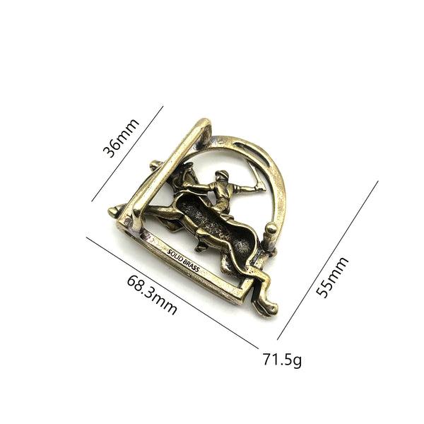 Brass Cavalry Design Casted Belt Buckle Vintage Finish  