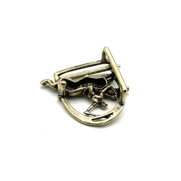 Brass Cavalry Design Casted Belt Buckle Vintage Finish  