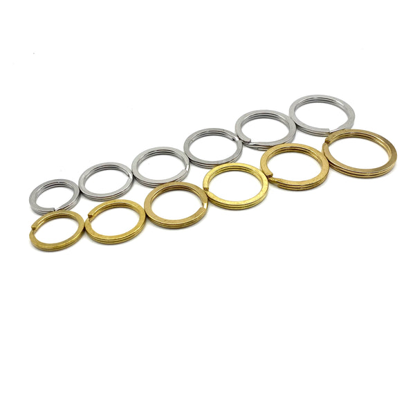 Premium Key Split Ring Brass&Stainless Connectors Flat Keyrings