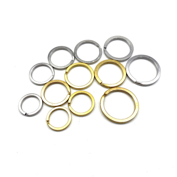 Premium Key Split Ring Brass&Stainless Connectors Flat Keyrings