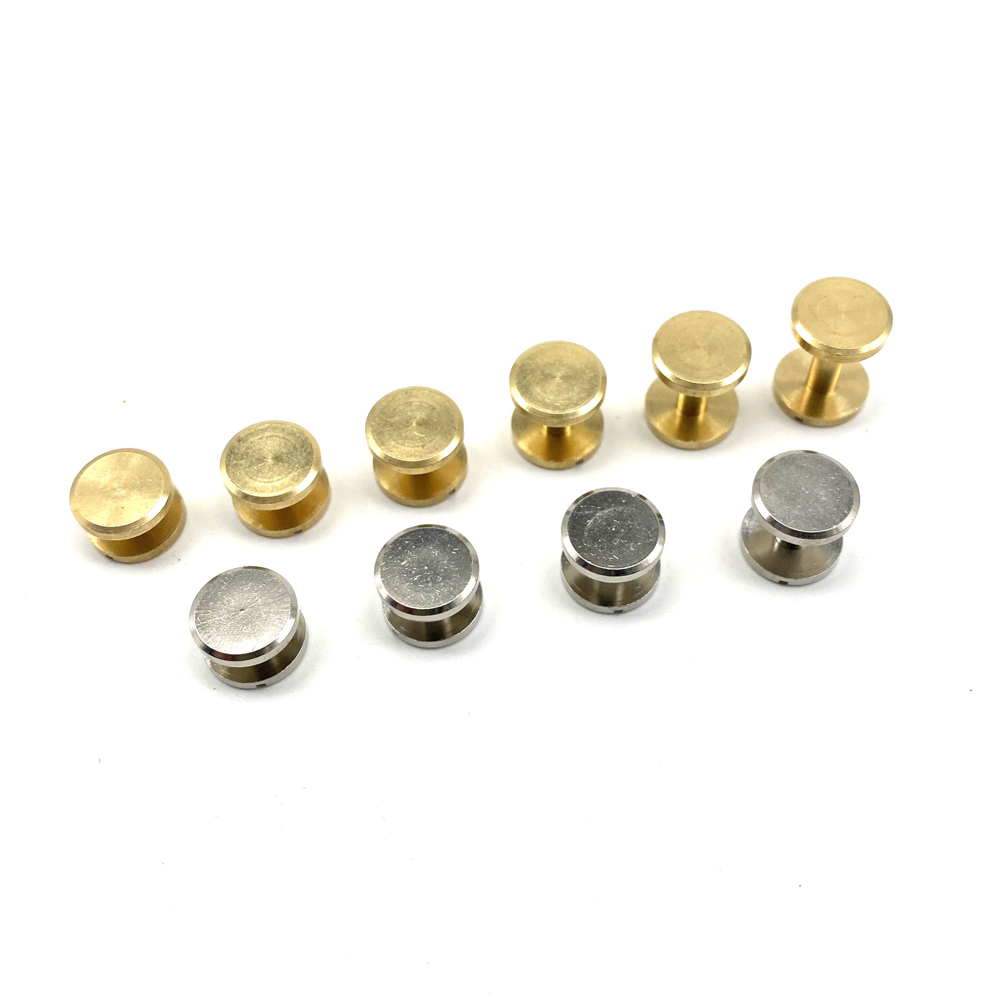 12mm Post Leather Fastener Screw Rivet Solid Brass Chicago Screw 12x (4-20mm) Leather Craft Screws