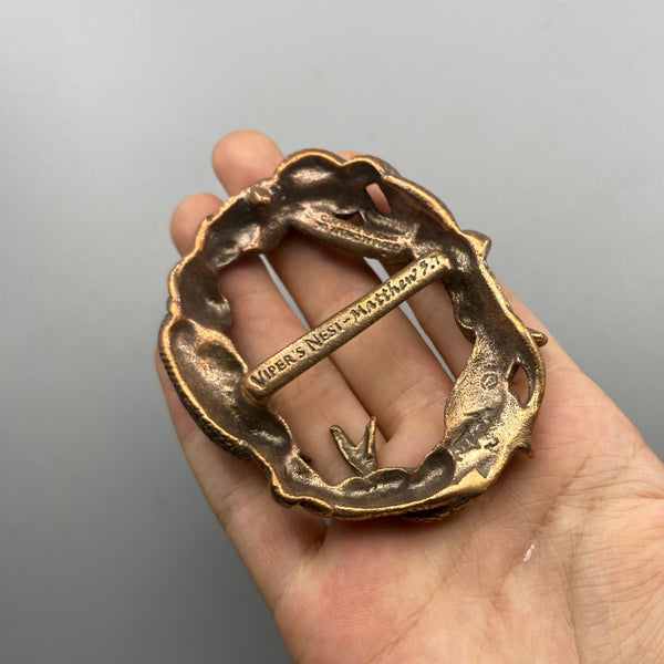 Brass Snake Design Buckle 36mm Copper Casted Unique Buckle