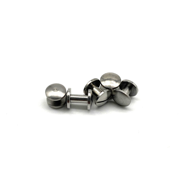 Stainless Chicago Rivets Leather Fastener Screw Buttons Arc Cap Studs for Belts