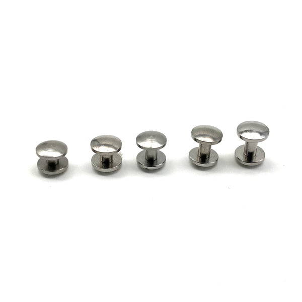 Stainless Chicago Rivets Leather Fastener Screw Buttons Arc Cap Studs for Belts