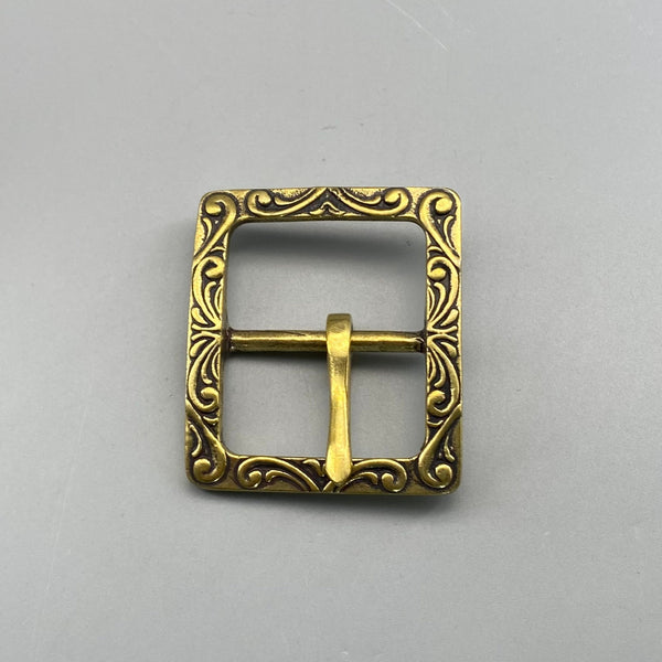 Brass Floral Buckle Tang Style Leather Belt Buckle Bag Fastener Hardwares