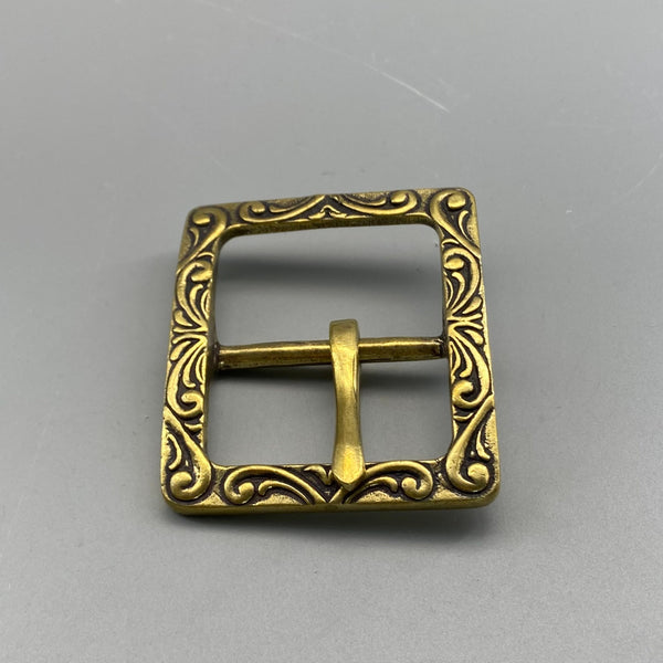 Brass Floral Buckle Tang Style Leather Belt Buckle Bag Fastener Hardwares